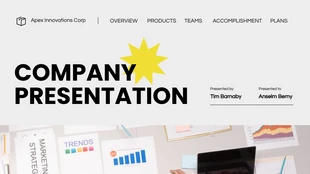 Free  Template: Presentación De Empresa Simple Gris Y Amarillo