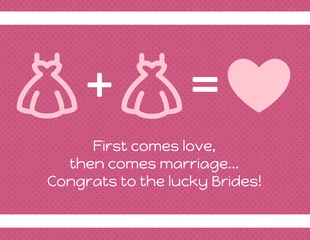 Free  Template: Biglietto di matrimonio per coppie dello stesso sesso