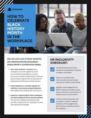 business  Template: How to Celebrate Black History Month in The Workplace Infographic