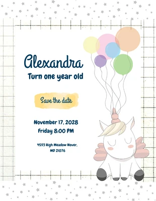 Free  Template: Illustrazione del modello di griglia minimalista bianco Invito alla festa per bambini