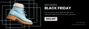 Free  Template: Moderner blauer und schwarzer Schuh Black Friday Banner