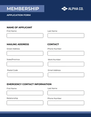 Free interactive Template: نموذج طلب عضوية بسيط ونظيف
