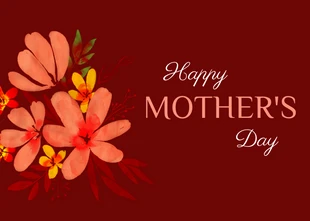 Free  Template: Cartolina rossa minimalista per la festa della mamma felice