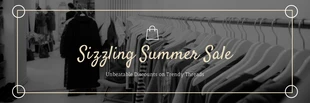 Free  Template: Banner di vendita di abbigliamento estivo minimalista nero e giallo chiaro