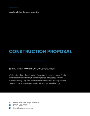 Free  Template: Proposta di costruzione minimalista in nero e blu