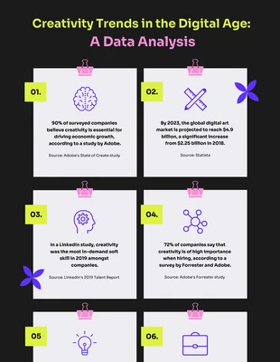 Free  Template: Infografica creativa colorata nera e al neon