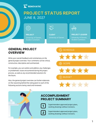 business  Template: Modelo de status do projeto