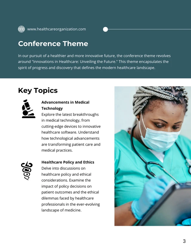 Green Tosca and White Clean Medical Conference Proposal - Página 3