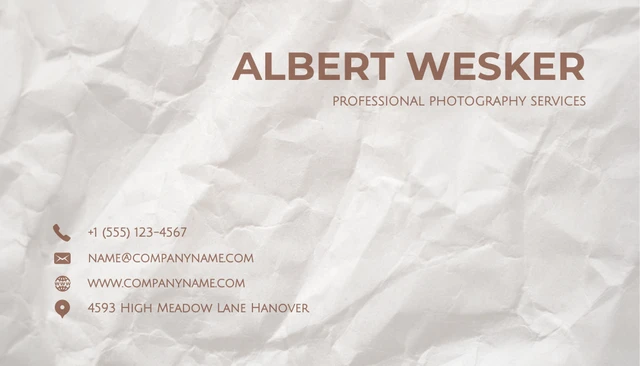 Beige Simple Texture Photo Business Card - Página 2