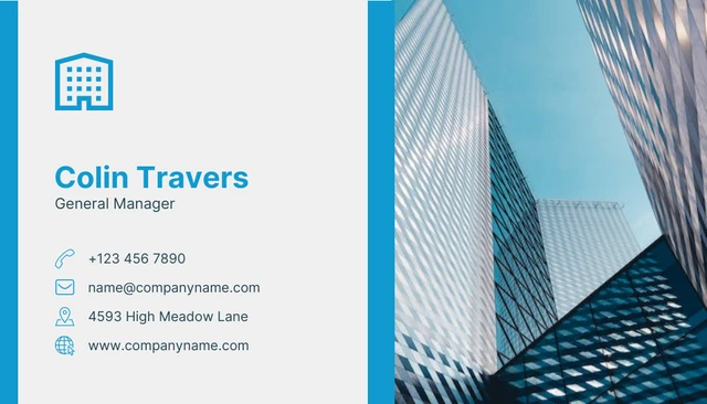 Blue And Light Grey Minimalist Corporate Business Card - Pagina 2