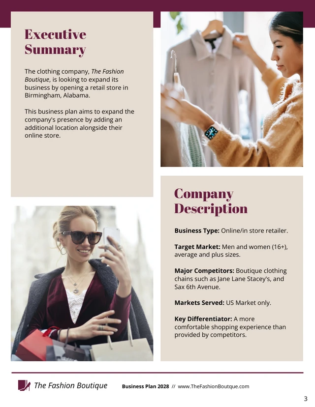 Online Business Plan Template - page 3