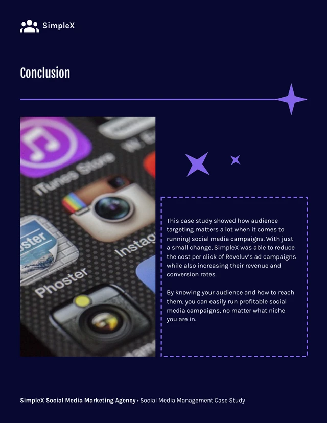 Dark Purple Social Media Management Case Study Template - صفحة 5